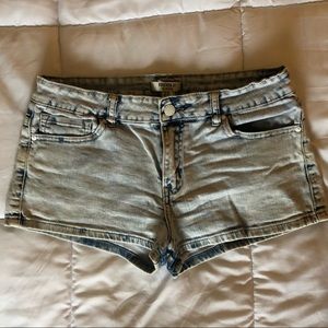 White washed denim shorts